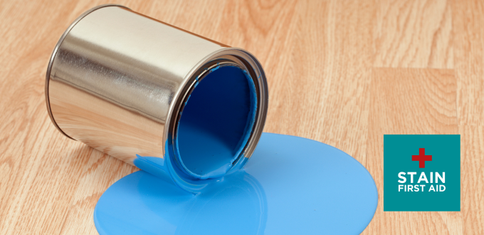 spilled paint on floor