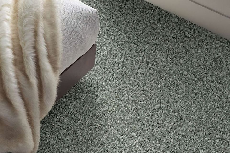 Orchard stones carpet in subtle green trending carpet for 2022