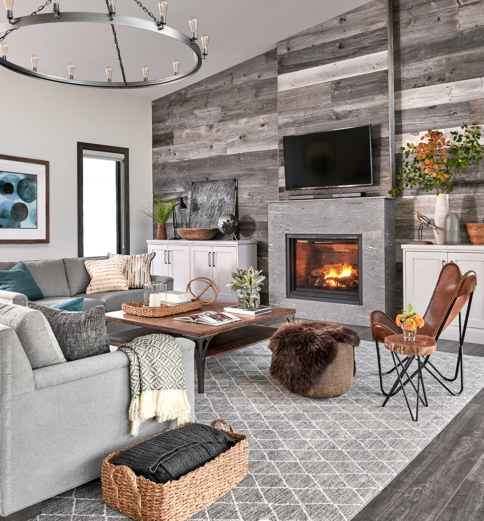 Lake House Living Room | Wall Planks | Pallet Wall