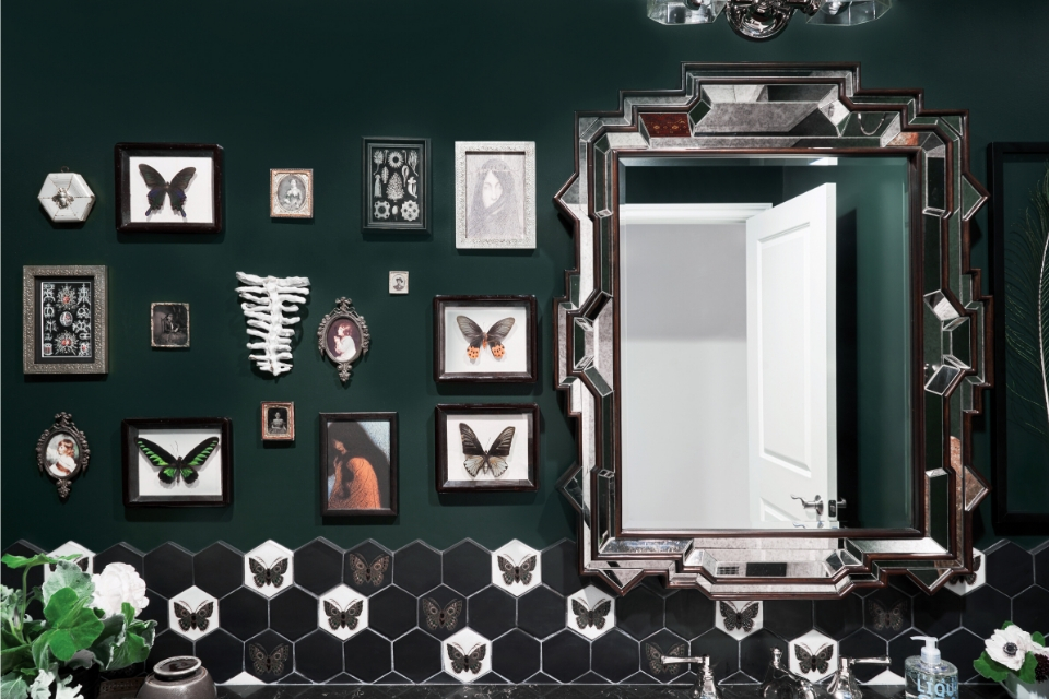 Minimalist Interior Design |  Powder Room Gallery Wall