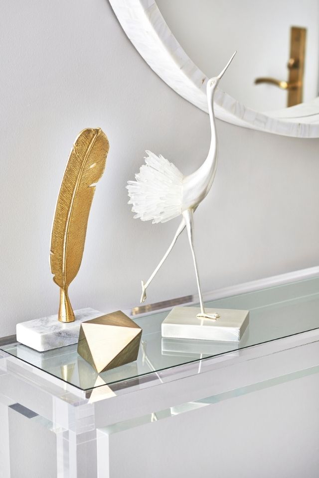 Decor on top of a clear table as home accessories 