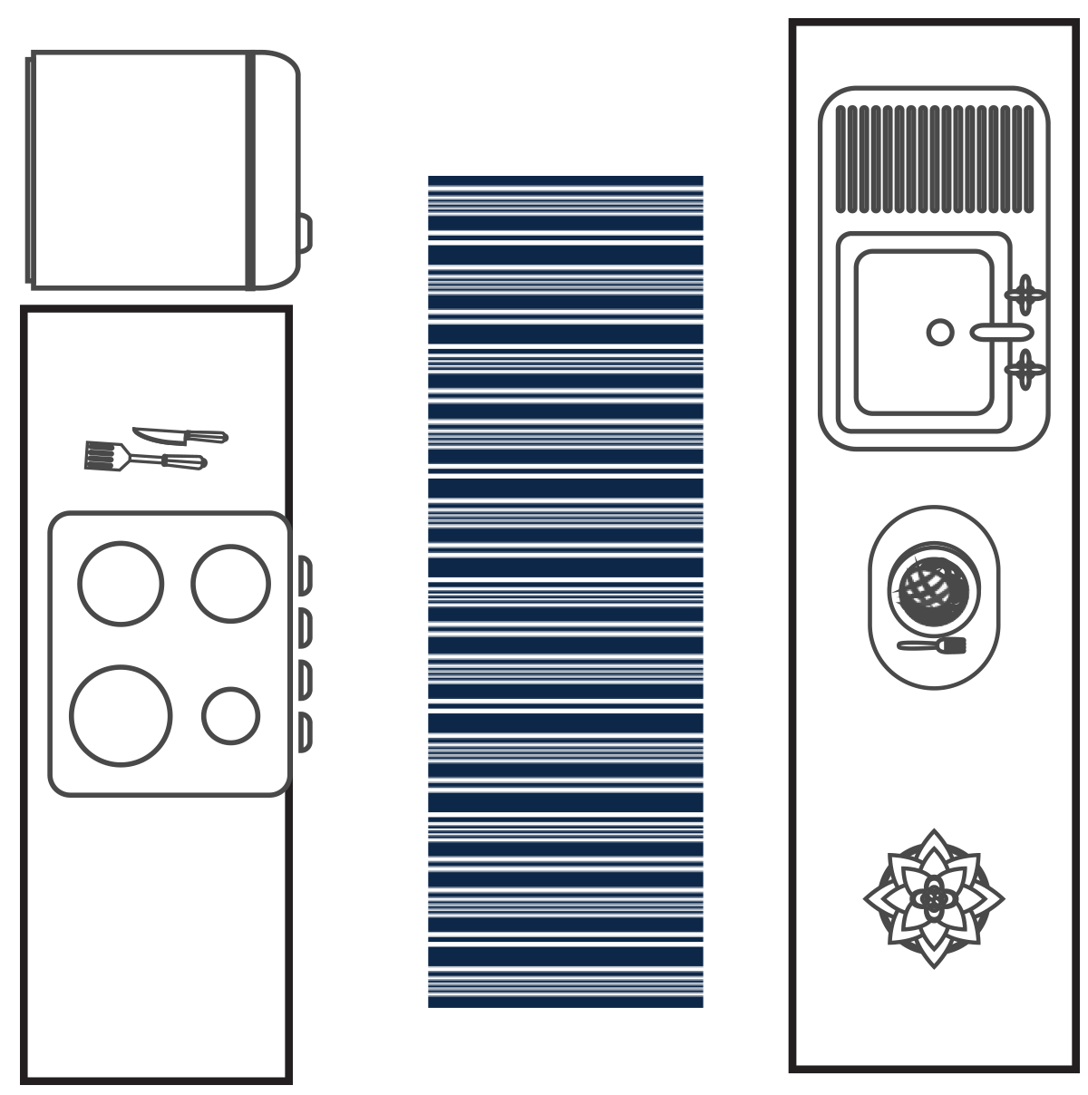 Kitchen rug layout for galley kitchen or kitchen with island 