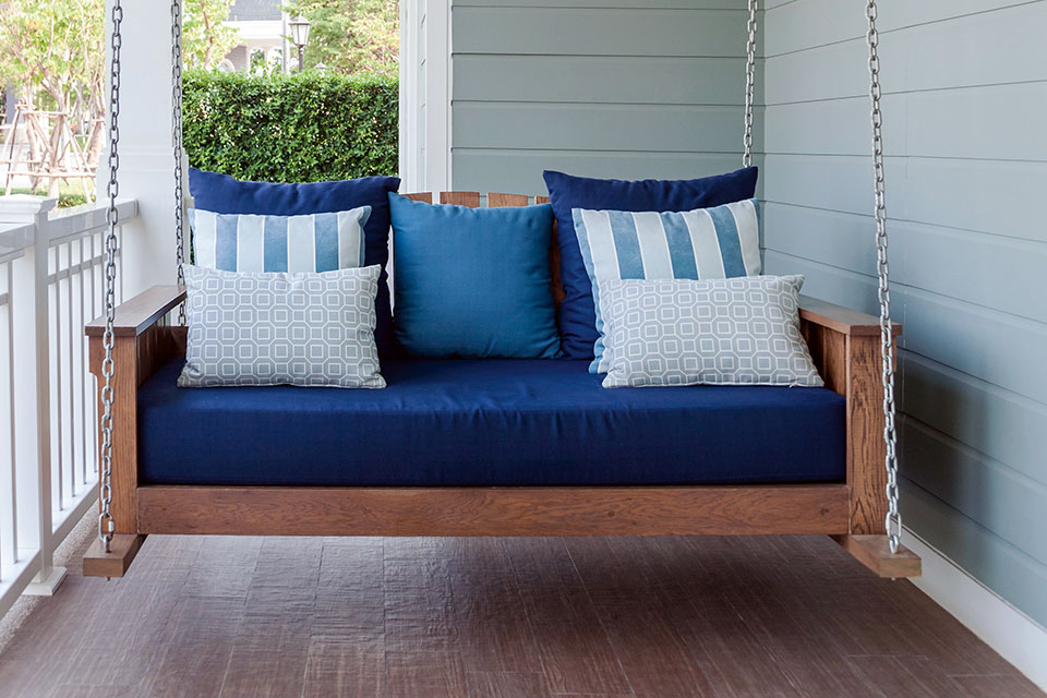 Outdoor Seating | Blue Porch Swing