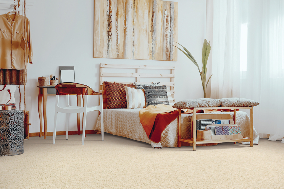 Bedroom scene with Innovia Natural Artistry carpet 
