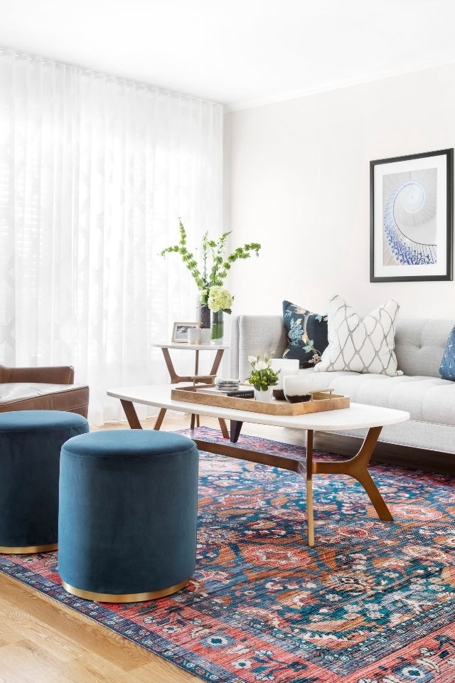 Design by Hibou Design + Co in bright living room 
