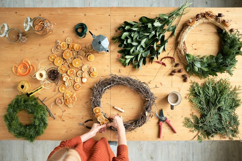 Holiday traditions and ideas: making wreaths with family