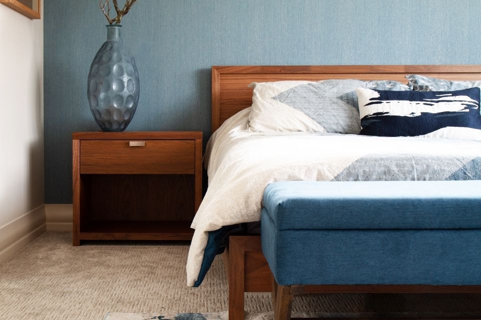 Blue bedroom designed by Louis Duncan-He designs