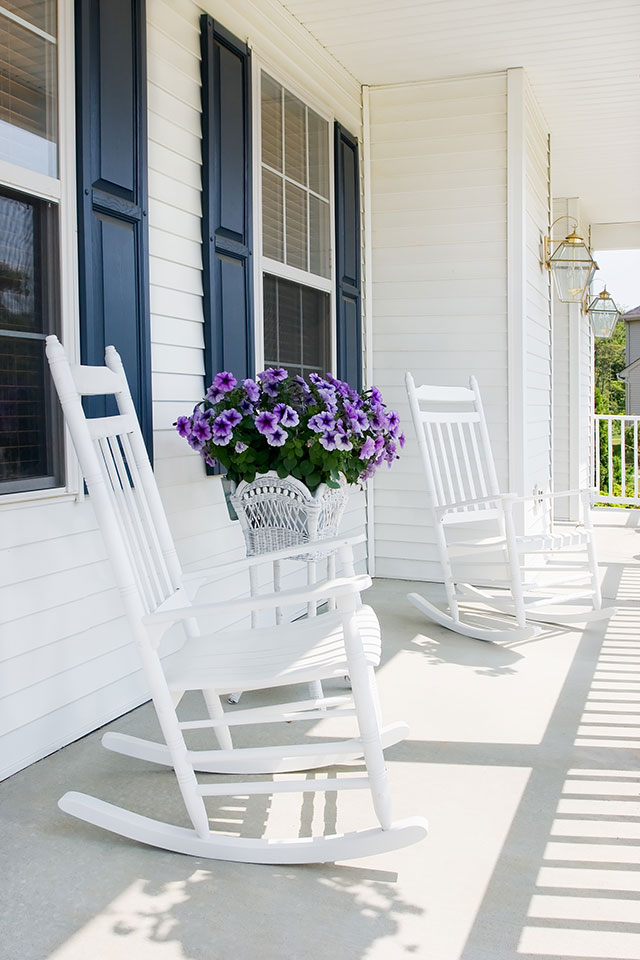 Outdoor Living Spaces | Front Porch Flowers and Chairs