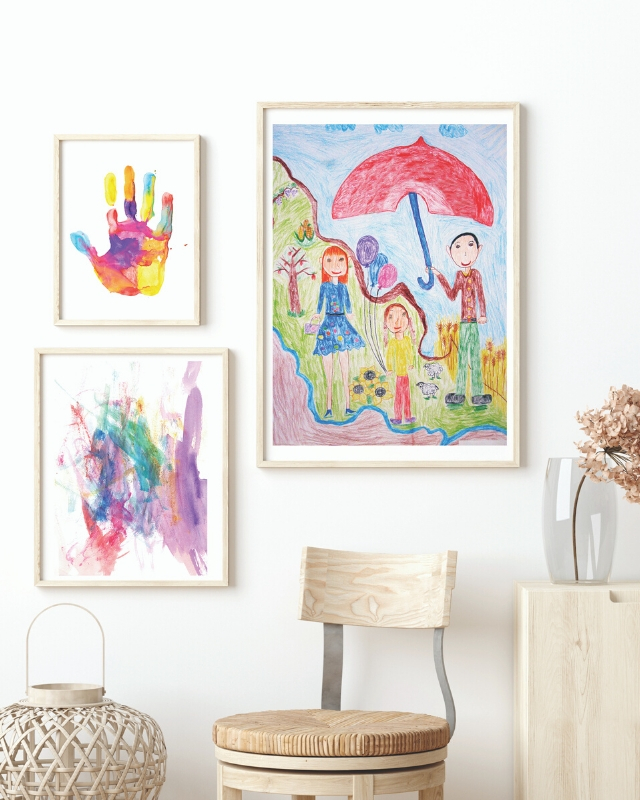 Family-Friendly Home Design | Kids Artwork Displayed