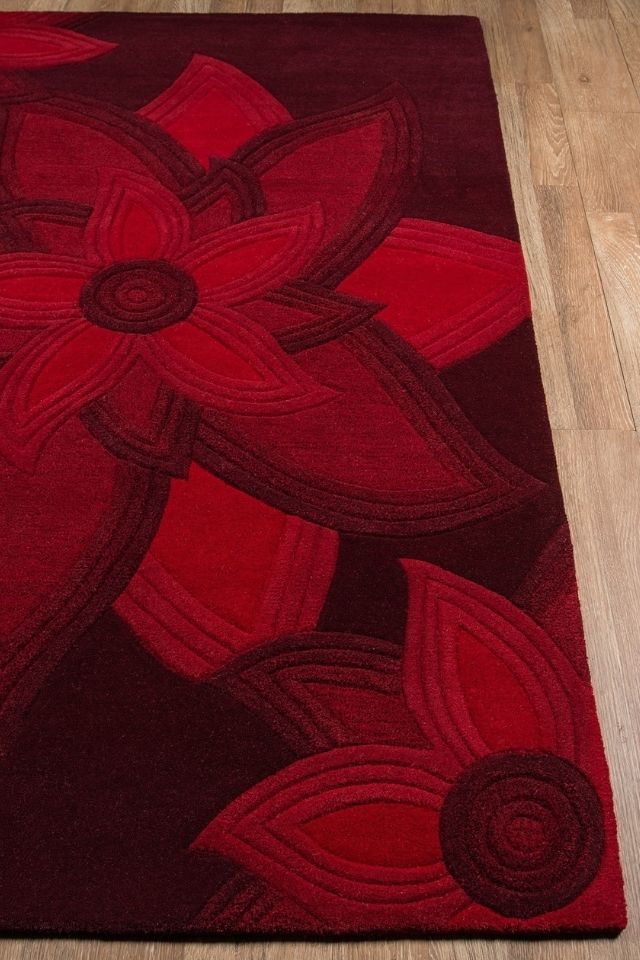 Red Momeni area rug for home office holiday decor 